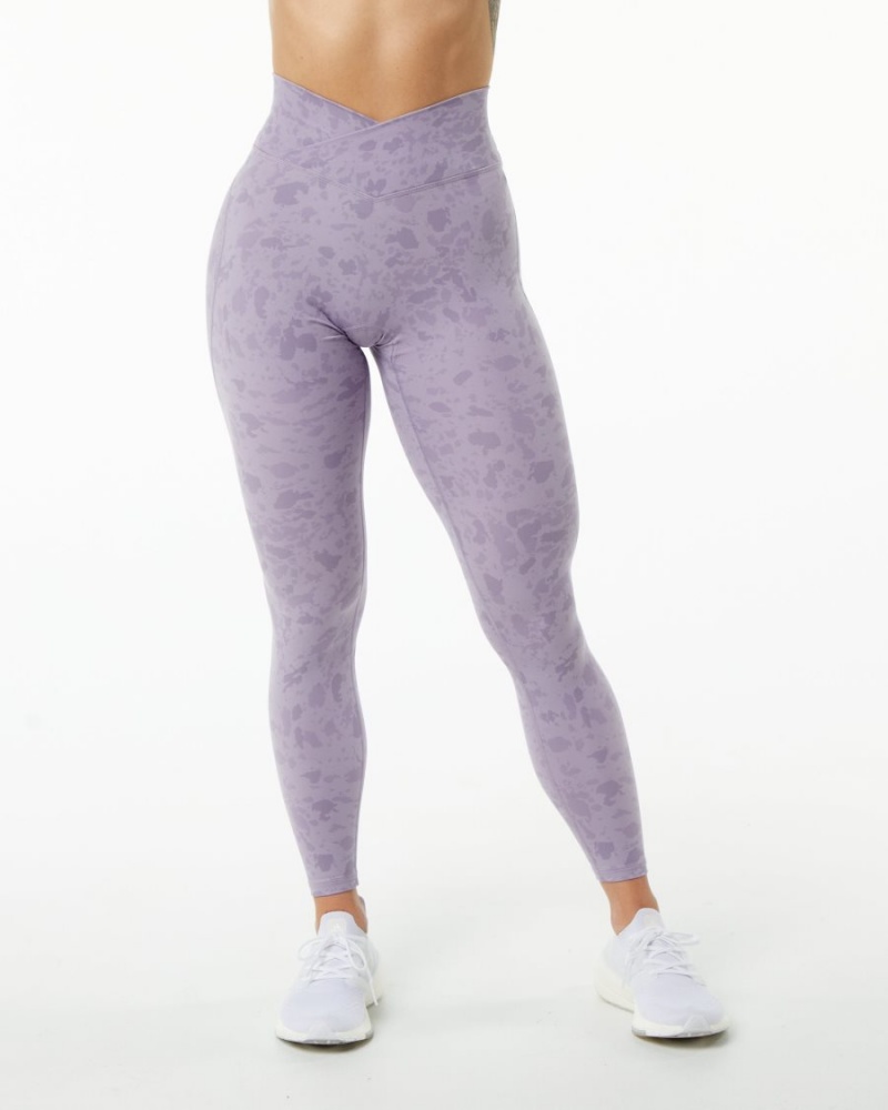 Leggins Alphalete Surface Power Legging Mujer Pebble Print Misty Lilac | LUFIBV-526