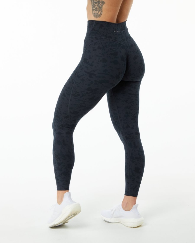 Leggins Alphalete Surface Power Legging Mujer Negras | MKUTAI-159