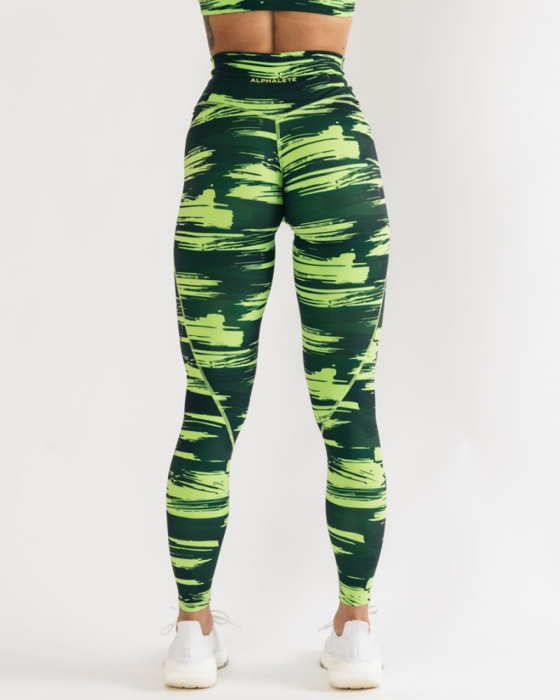 Leggins Alphalete Surface Power Legging Mujer Camuflaje | HYIBTE-203