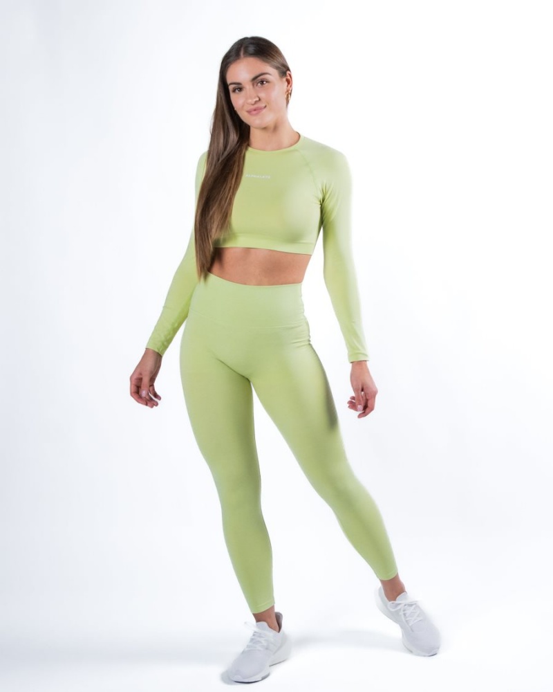 Manga Larga Alphalete Amplify LS Crop Mujer Frozen Spring | DFRBKH-376