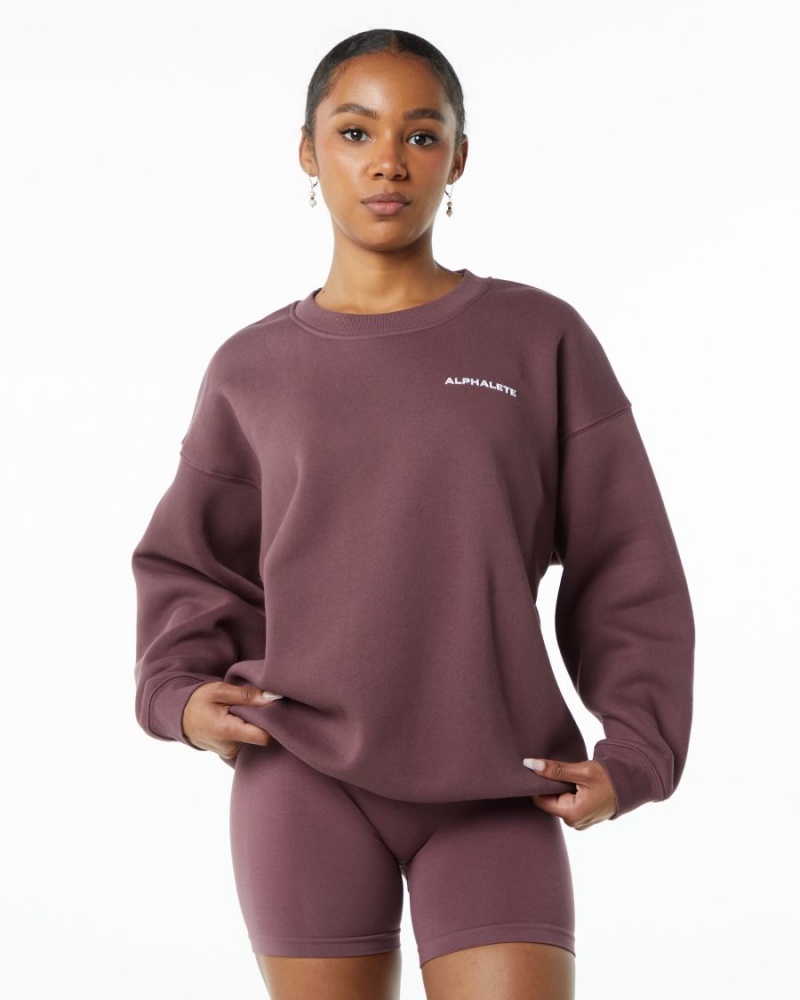 Manga Larga Alphalete Classic Crew Mujer Autumn | WVAHDK-906