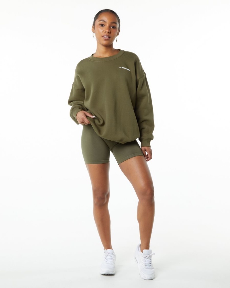 Manga Larga Alphalete Classic Crew Mujer Willow | USBPDW-327