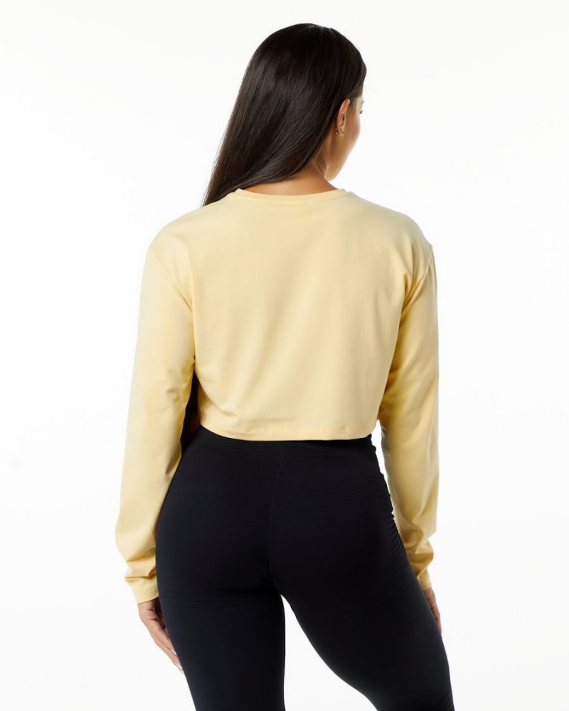 Manga Larga Alphalete Dynasty LS Crop Mujer Daffodil | PWKMTL-867