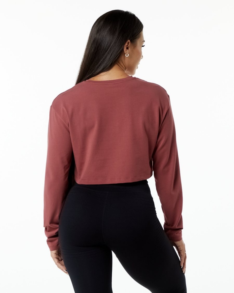 Manga Larga Alphalete Dynasty LS Crop Mujer Gingerbread | YNHERO-381