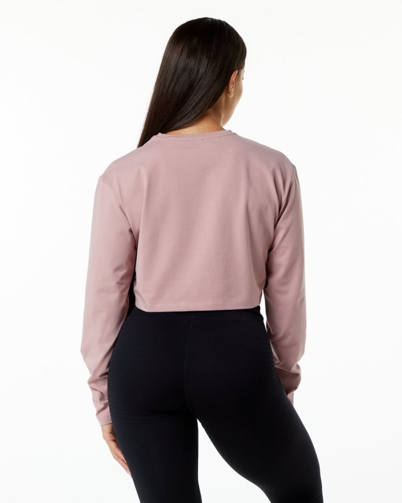 Manga Larga Alphalete Dynasty LS Crop Mujer Mauve | XVLKDP-593