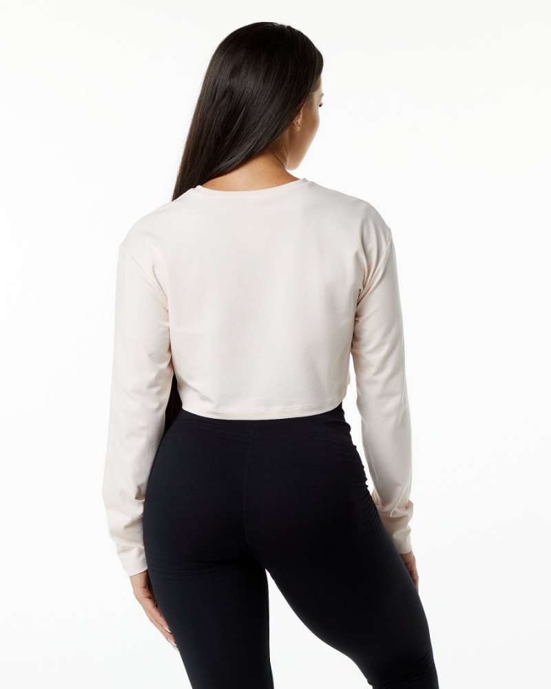 Manga Larga Alphalete Dynasty LS Crop Mujer Blush | XVCBIJ-251