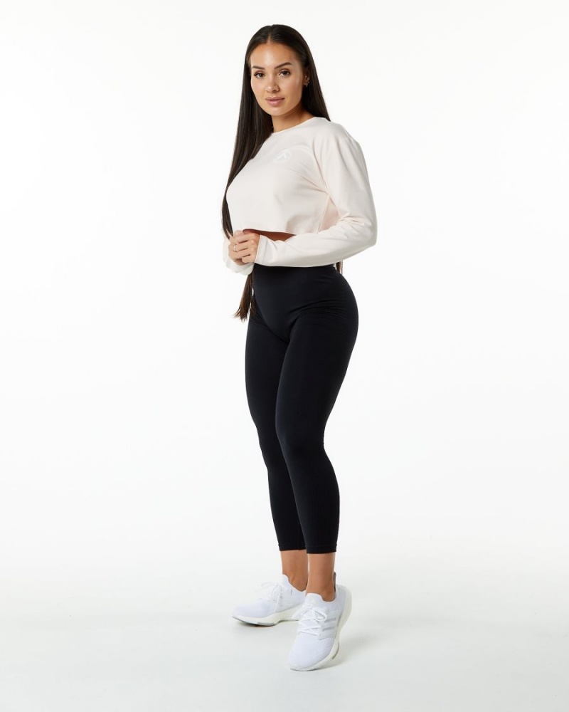 Manga Larga Alphalete Dynasty LS Crop Mujer Blush | XVCBIJ-251