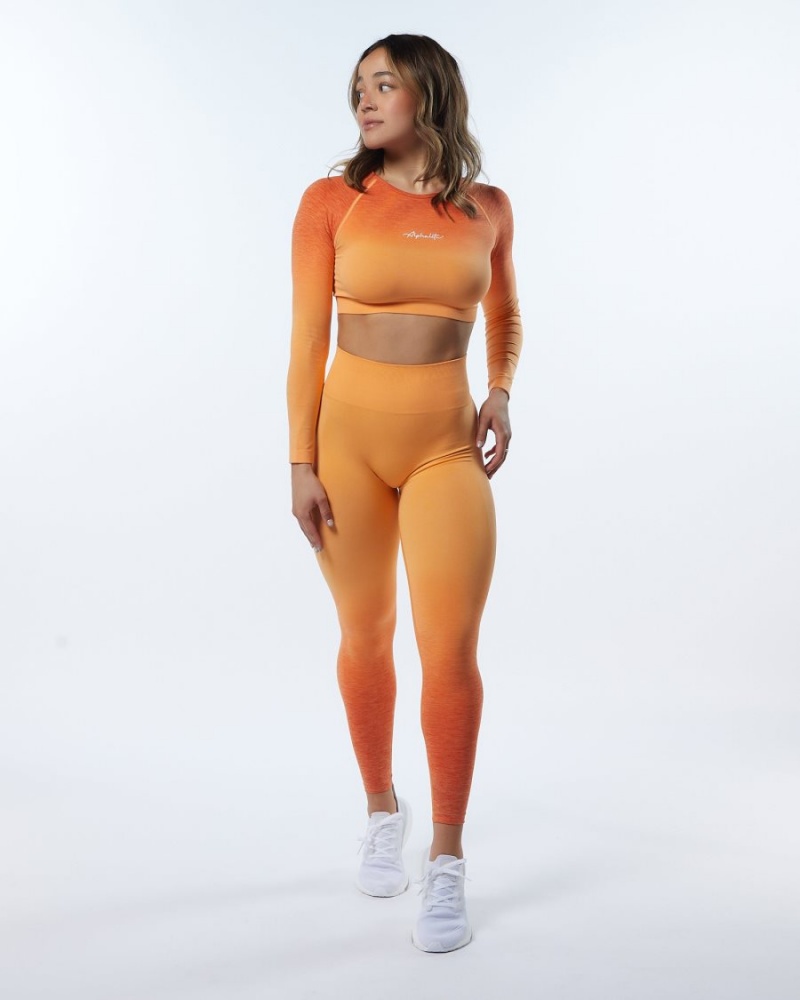 Manga Larga Alphalete Ombre Amplify LS Crop Mujer Day Tripper | ALUGCM-156