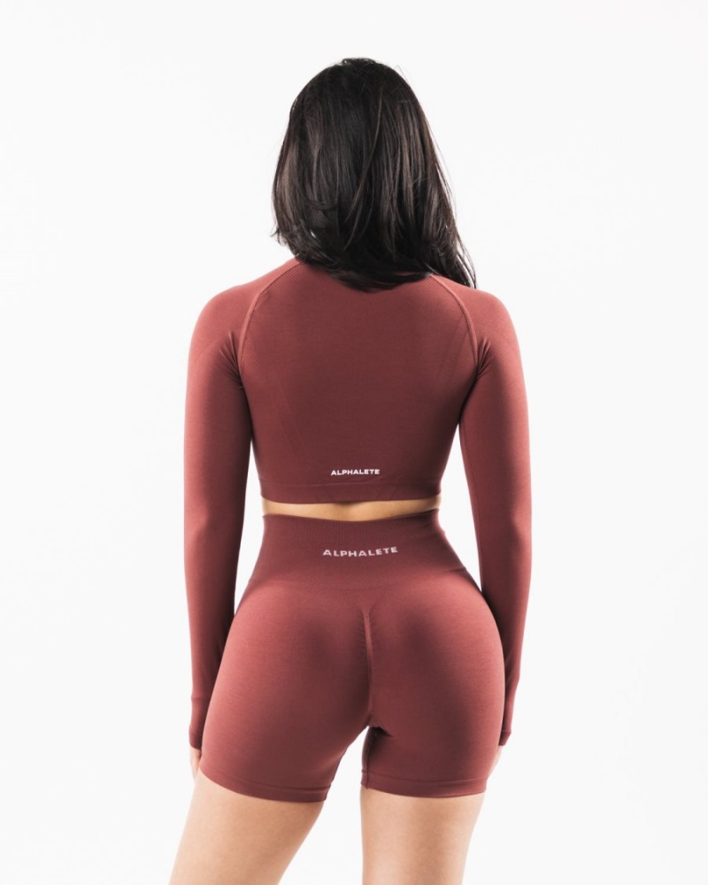 Manga Larga Alphalete Stratus LS Crop Mujer Autumn | IFJTWE-184