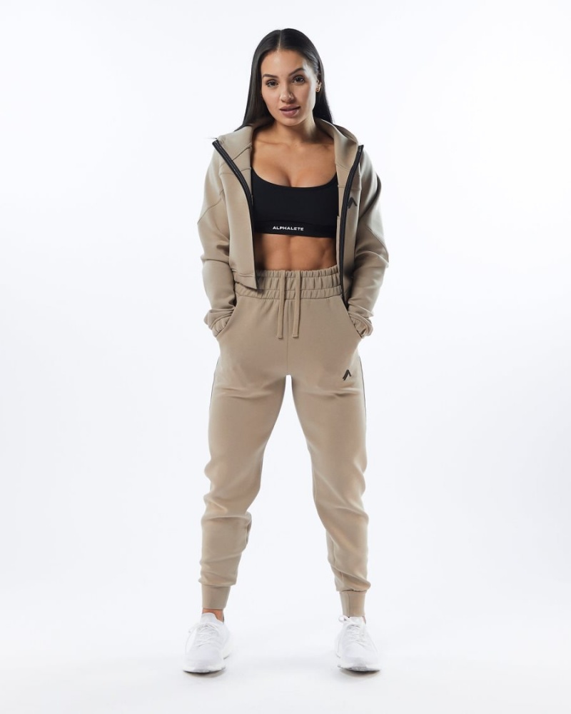 Pantalones Jogger Alphalete ELMTS Cuffed Jogger Mujer Tan | RCYGTH-284