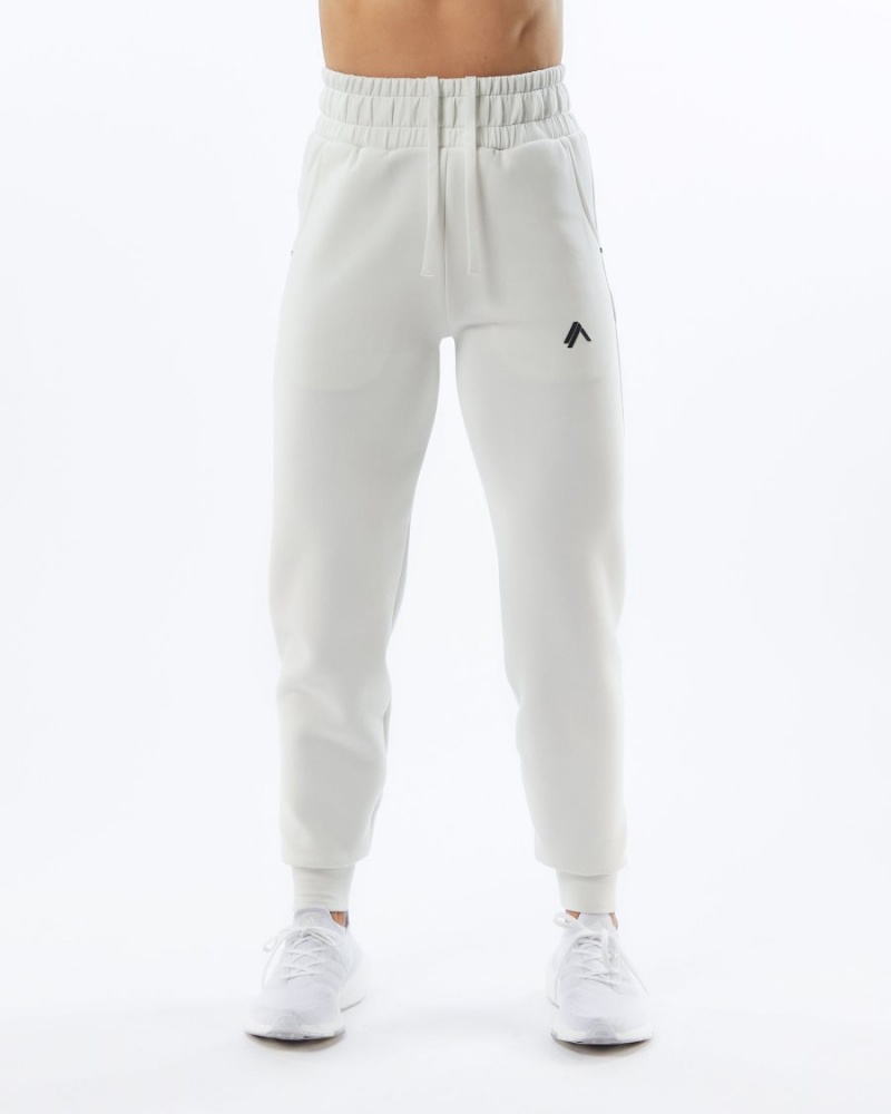 Pantalones Jogger Alphalete ELMTS Cuffed Jogger Mujer Creme | HNFQJR-590