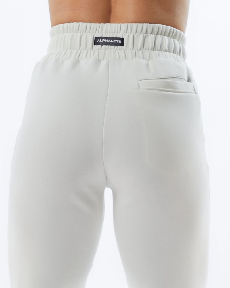 Pantalones Jogger Alphalete ELMTS Cuffed Jogger Mujer Creme | HNFQJR-590