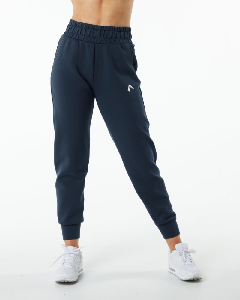 Pantalones Jogger Alphalete ELMTS Cuffed Jogger Mujer Azul Marino | DTXFEU-247