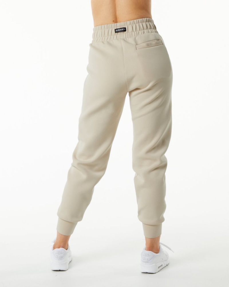 Pantalones Jogger Alphalete ELMTS Cuffed Jogger Mujer Vanilla | NTVJDU-670