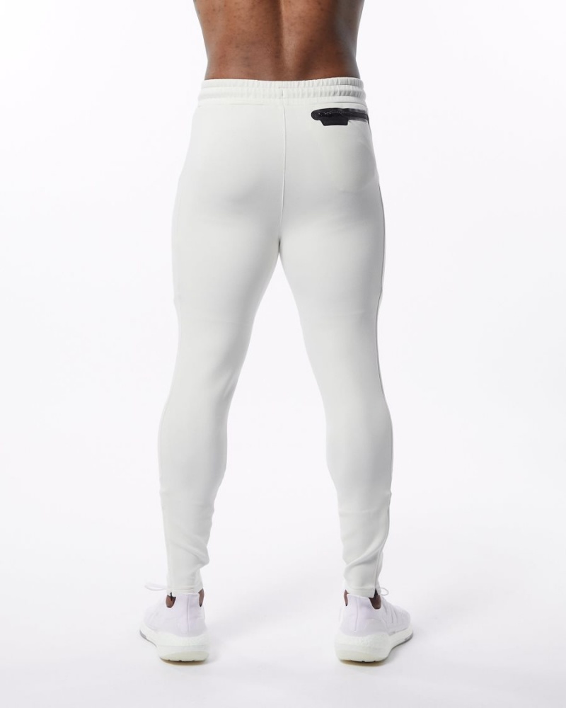 Pantalones Jogger Alphalete ELMTS Zip Jogger Hombre Creme | FBDYXZ-976