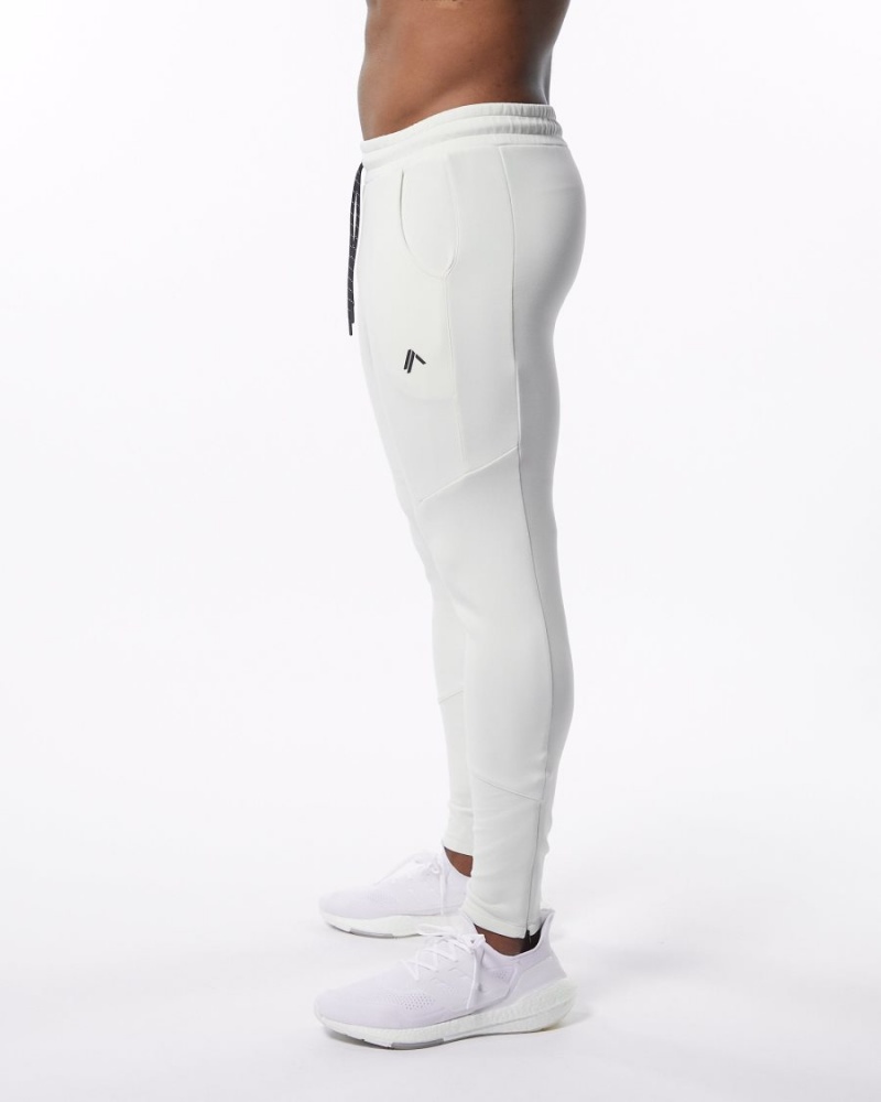 Pantalones Jogger Alphalete ELMTS Zip Jogger Hombre Creme | FBDYXZ-976