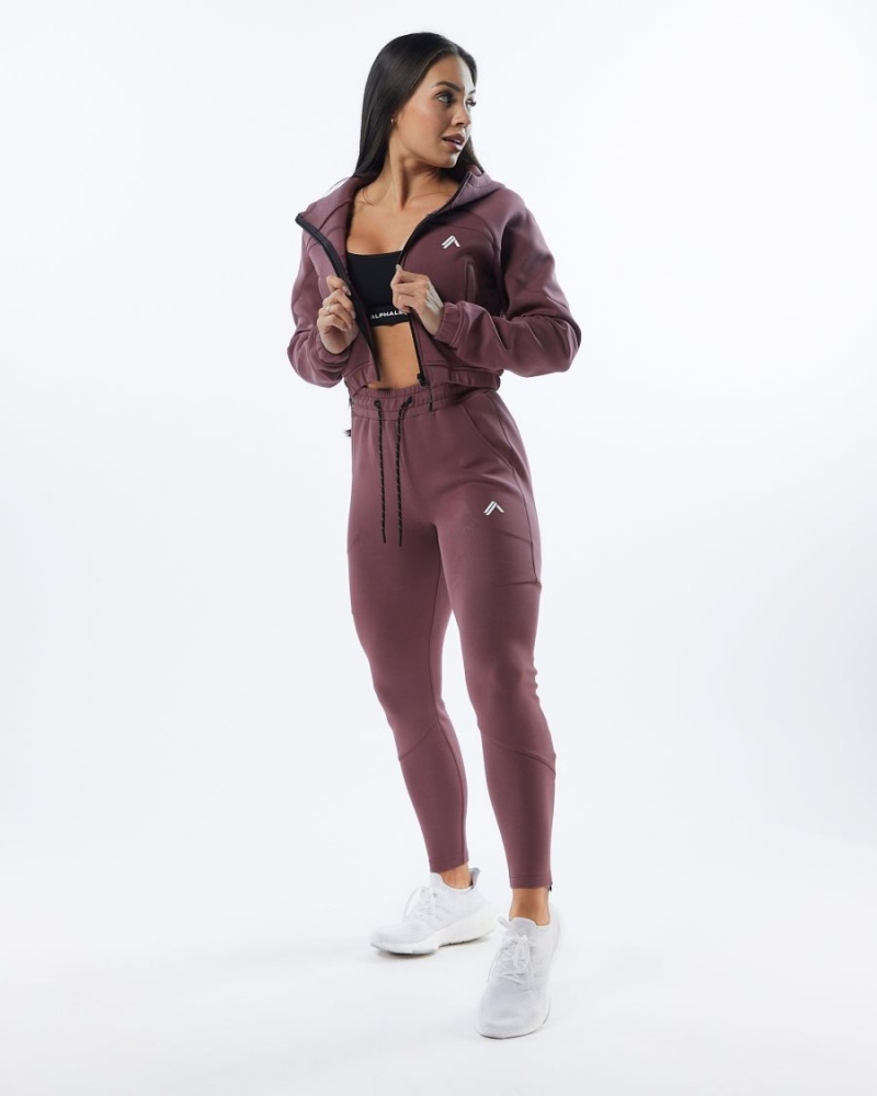 Pantalones Jogger Alphalete ELMTS Zip Jogger Mujer Mauve | XPUEVK-183