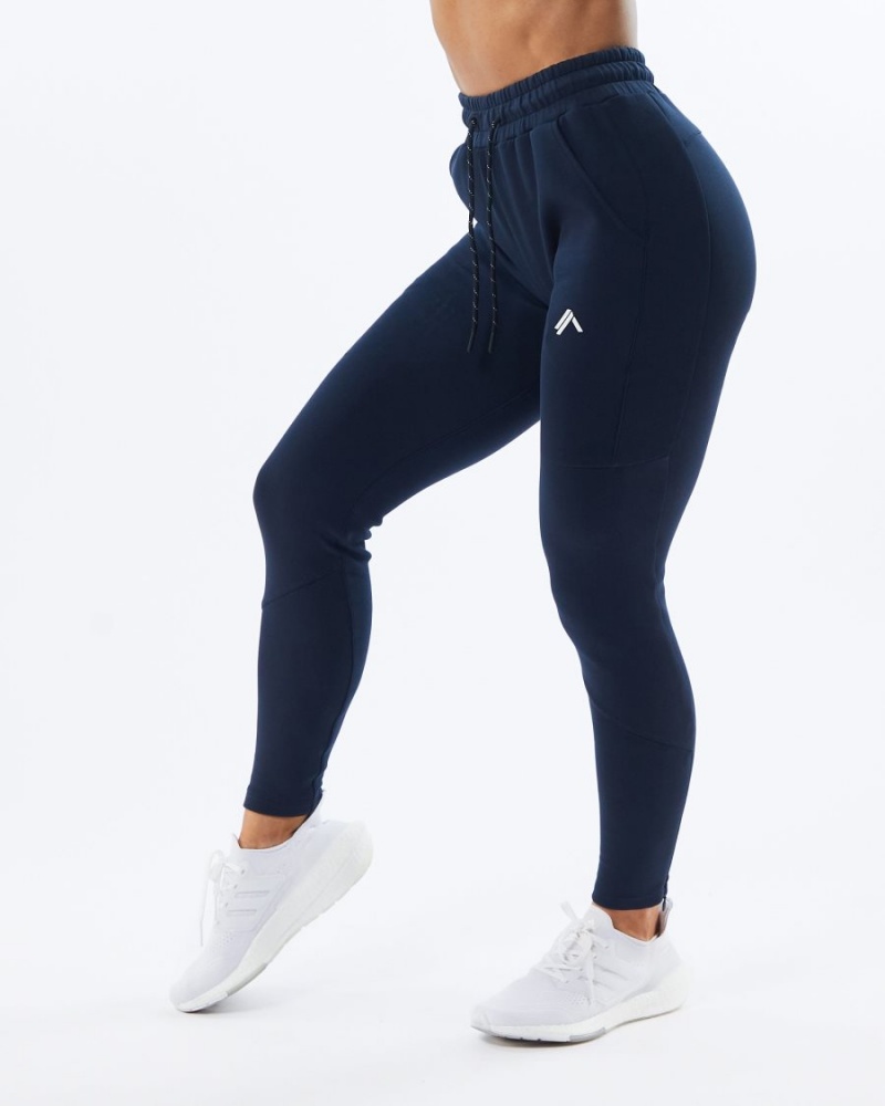 Pantalones Jogger Alphalete ELMTS Zip Jogger Mujer Azul Marino | VLTSMB-529