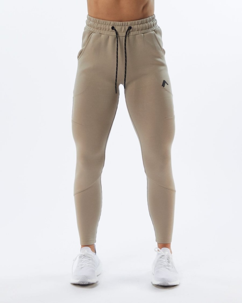 Pantalones Jogger Alphalete ELMTS Zip Jogger Mujer Tan | JCZFXL-781