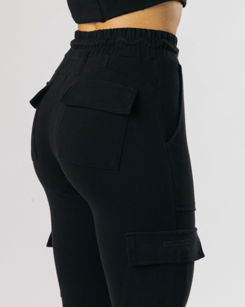 Pantalones Jogger Alphalete Identity Cargo Mujer Negras | EHYRKA-872