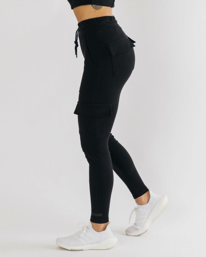 Pantalones Jogger Alphalete Identity Cargo Mujer Negras | EHYRKA-872