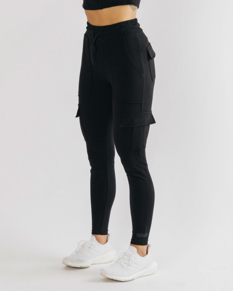 Pantalones Jogger Alphalete Identity Cargo Mujer Negras | EHYRKA-872