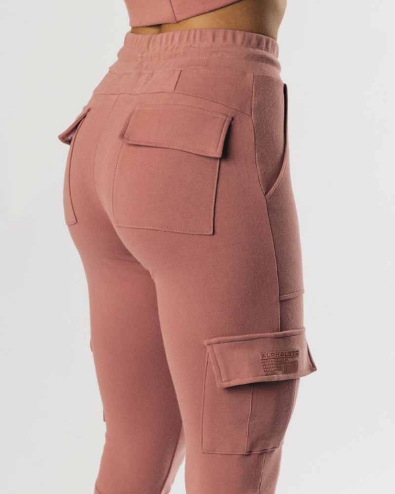 Pantalones Jogger Alphalete Identity Cargo Mujer Cranberry Ice | VKYHSR-207