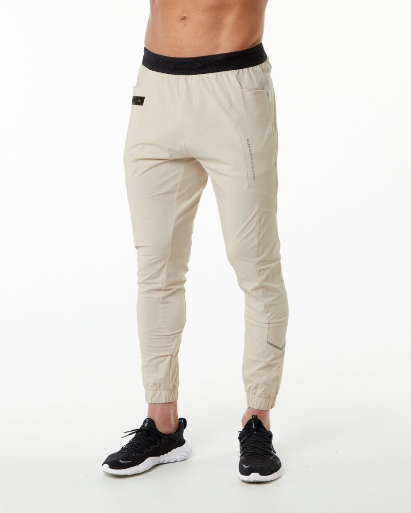 Pantalones Jogger Alphalete Studio Pant Hombre Vanilla | UVAFGH-849