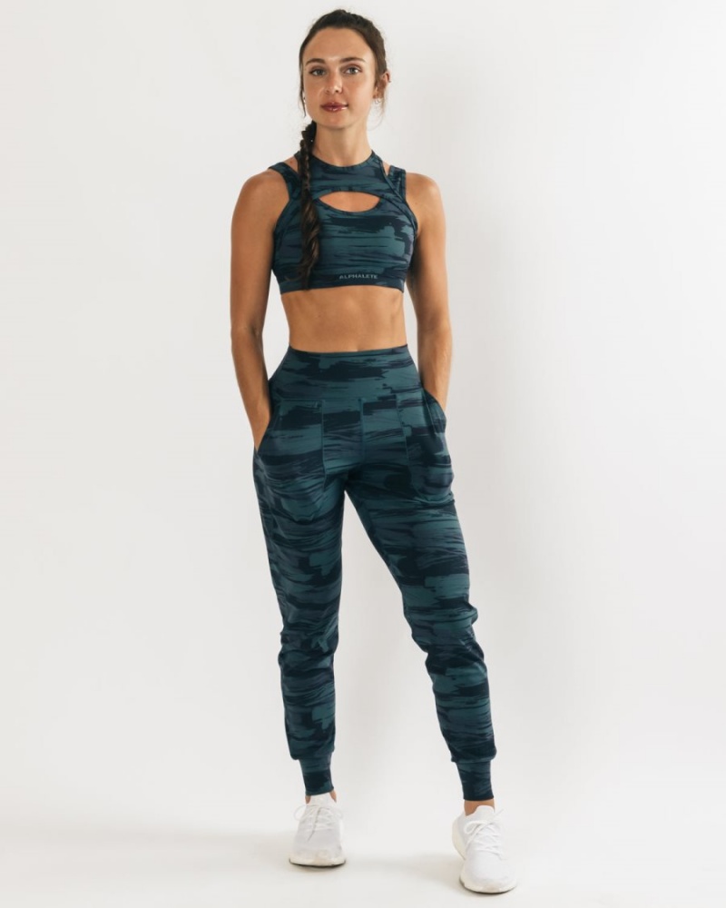 Pantalones Jogger Alphalete Surface Expanse Jogger Mujer Azules Camuflaje | OQTCPJ-659