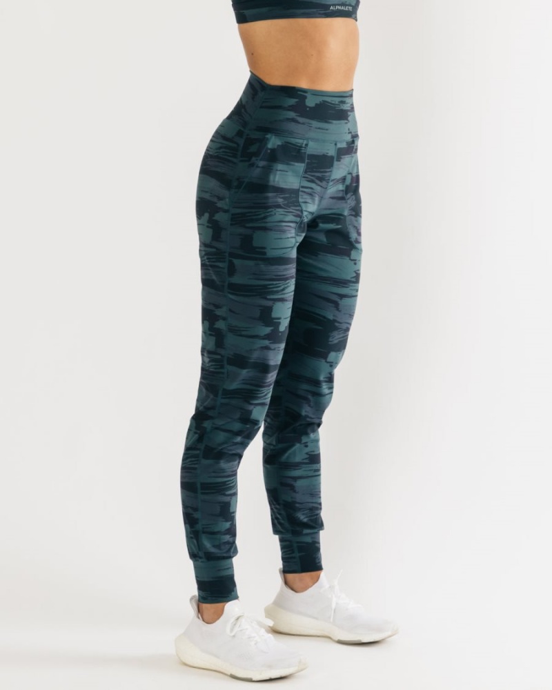 Pantalones Jogger Alphalete Surface Expanse Jogger Mujer Azules Camuflaje | OQTCPJ-659