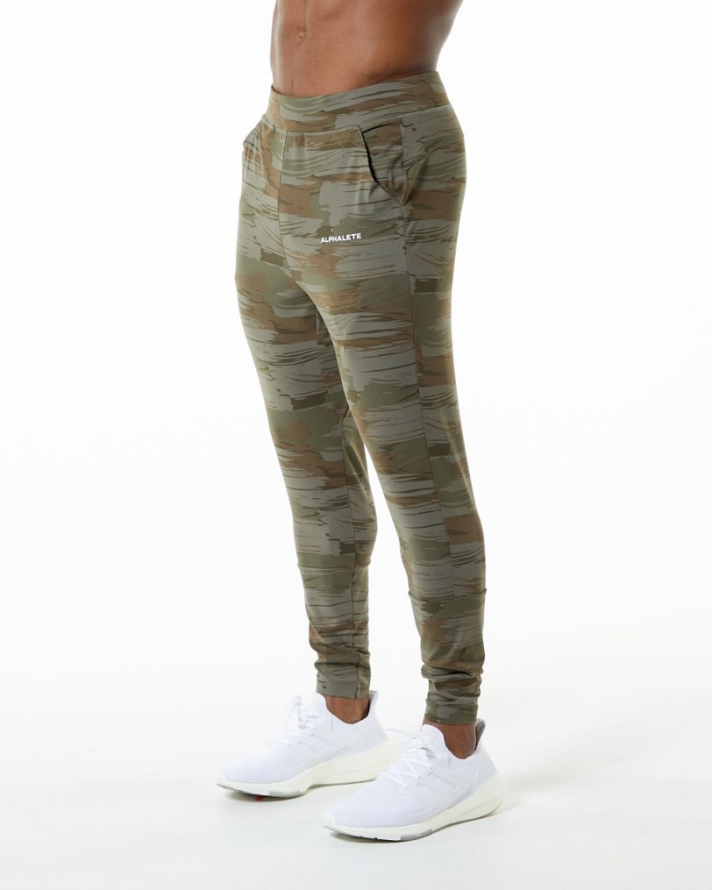 Pantalones Jogger Alphalete Trace Jogger Hombre Verde Oliva Camuflaje | XRSZQH-524