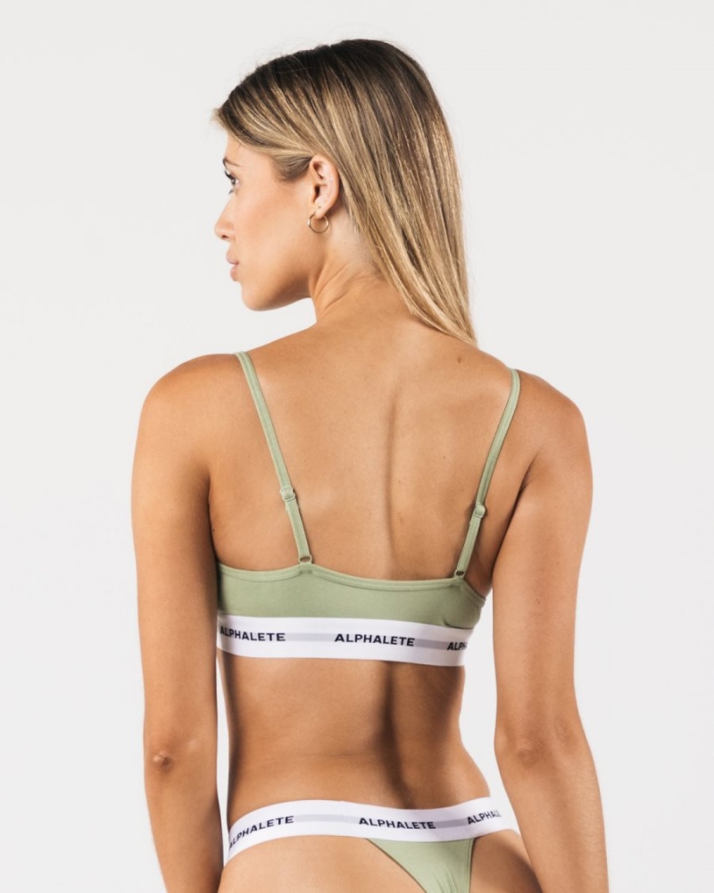 Ropa Interior Alphalete Acute Bralette Mujer Sage | DLUAHP-617