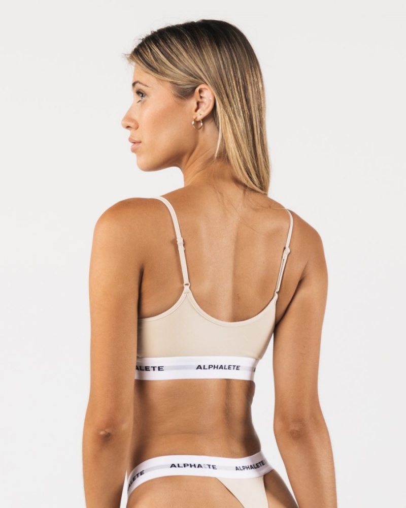 Ropa Interior Alphalete Acute Cami Bralette Mujer Vanilla | KTFWCR-827