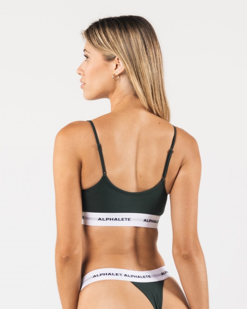 Ropa Interior Alphalete Acute Cami Bralette Mujer Evergreen | MQHABX-403