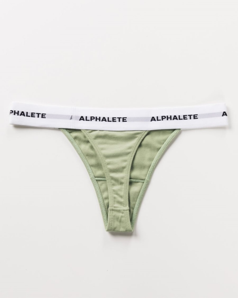 Ropa Interior Alphalete Acute Tanga Mujer Sage | TPXLMB-382