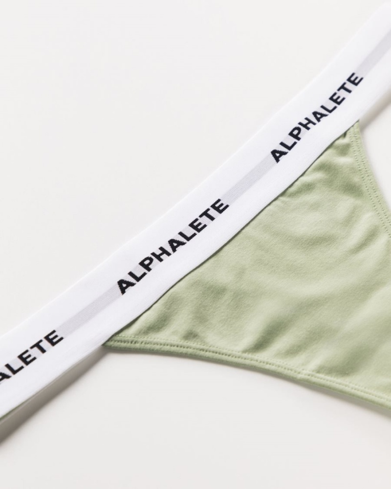 Ropa Interior Alphalete Acute Tanga Mujer Sage | TPXLMB-382