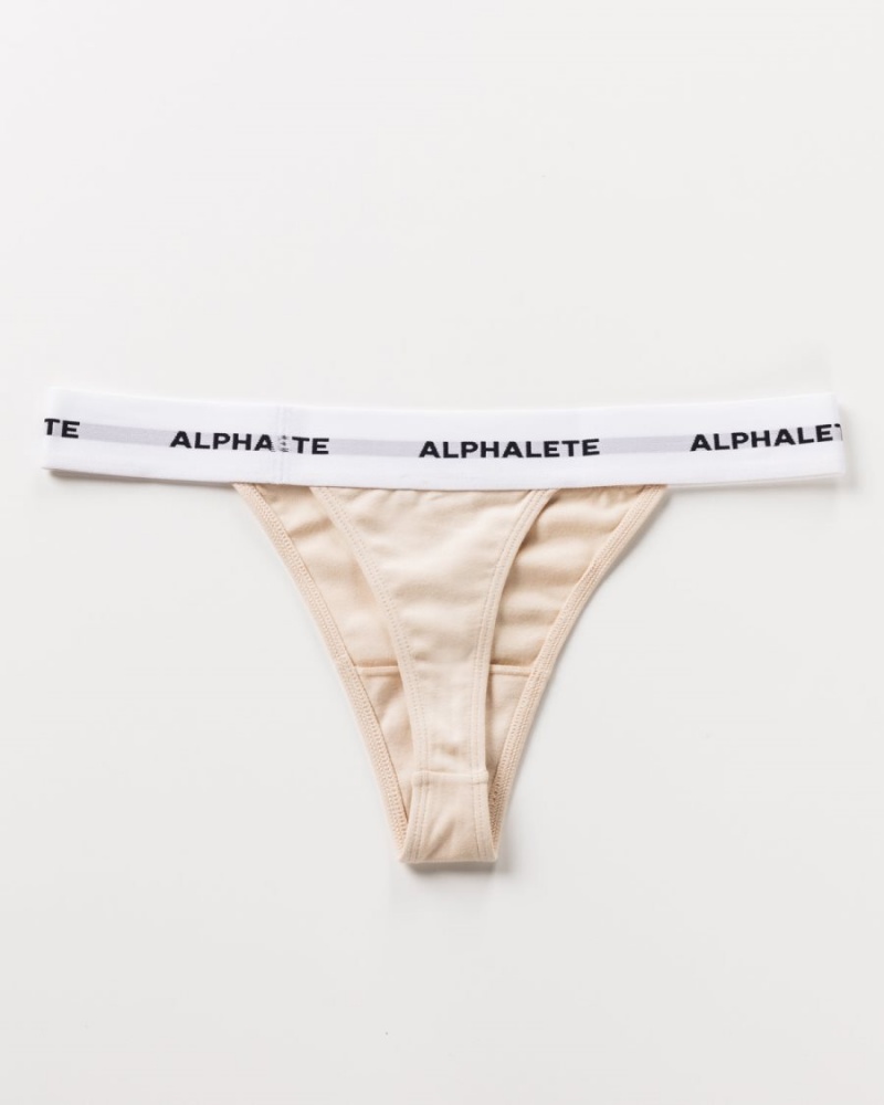 Ropa Interior Alphalete Acute Tanga Mujer Vanilla | LHJVRS-415