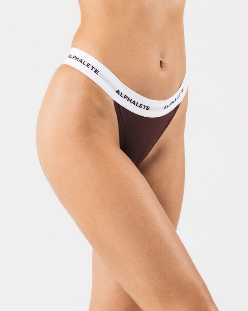 Ropa Interior Alphalete Acute Tanga Mujer Sangria | RIUPVC-423