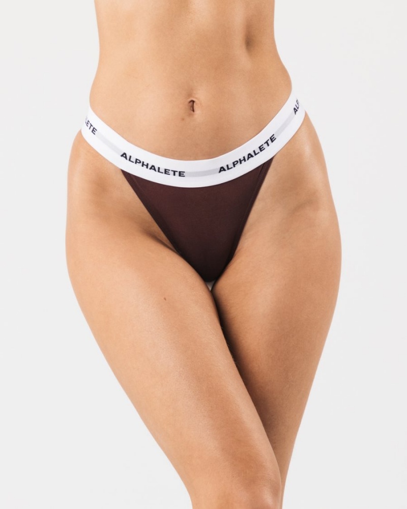 Ropa Interior Alphalete Acute Tanga Mujer Sangria | RIUPVC-423