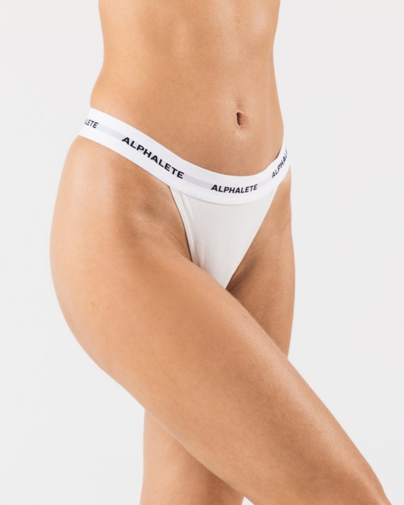 Ropa Interior Alphalete Acute Tanga Mujer Blancas | AMECKW-705