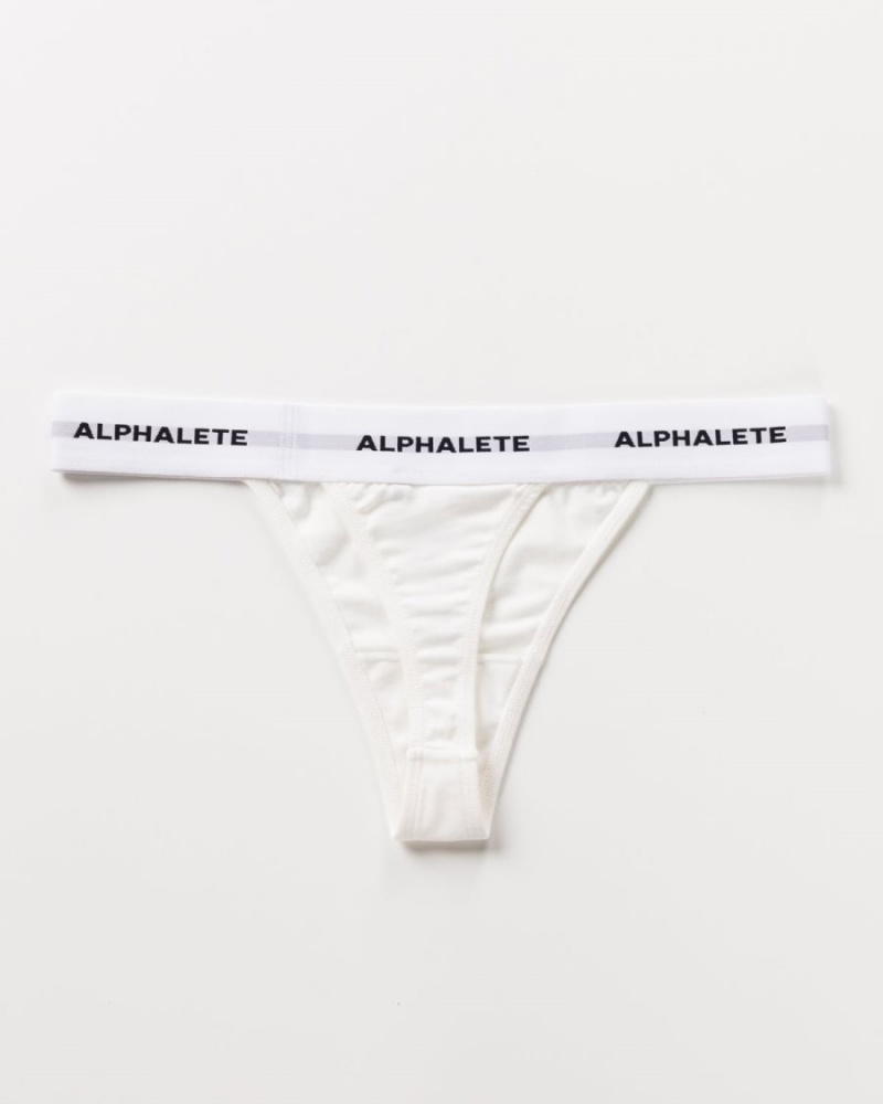 Ropa Interior Alphalete Acute Tanga Mujer Blancas | AMECKW-705