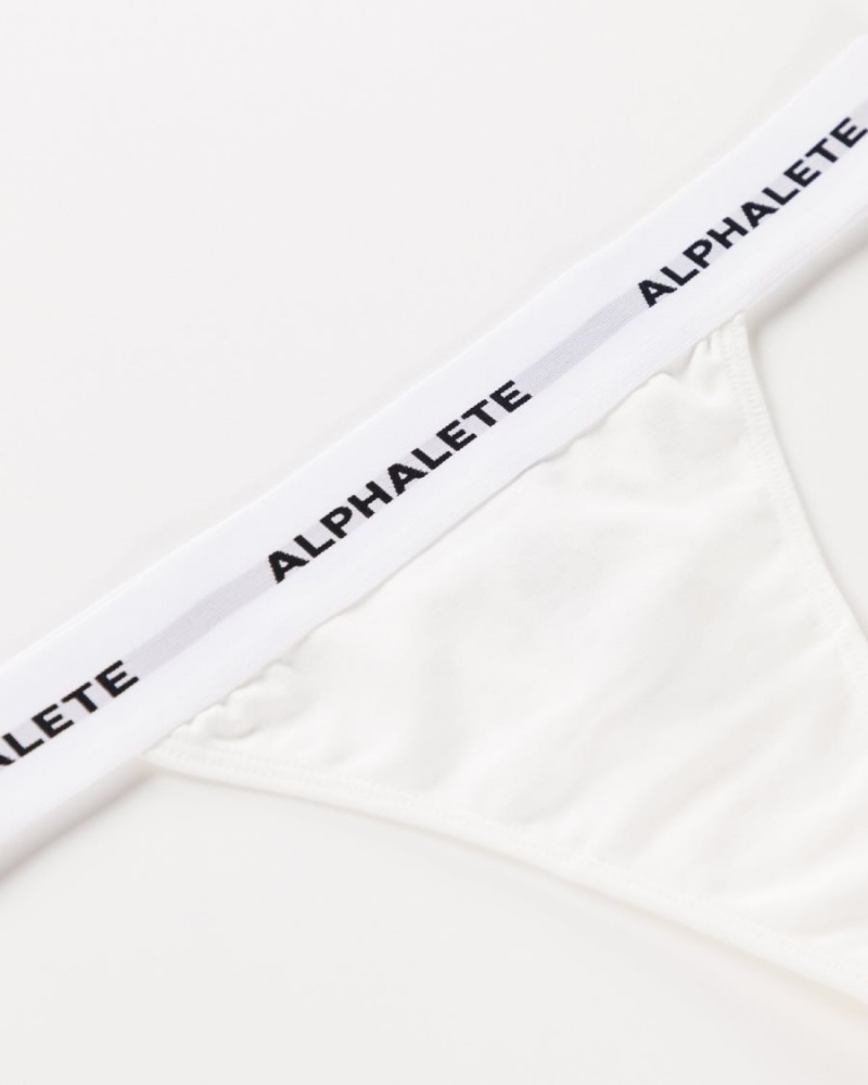 Ropa Interior Alphalete Acute Tanga Mujer Blancas | AMECKW-705