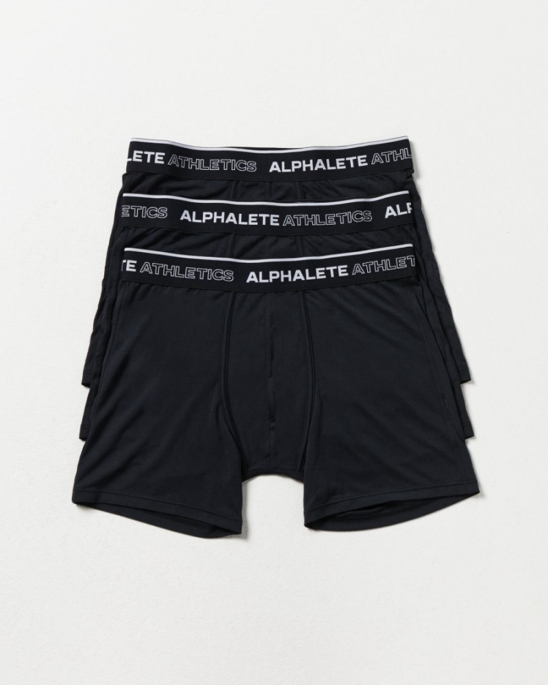 Ropa Interior Alphalete Classic Boxer Brief 3pk Hombre Negras | RAGBJI-908