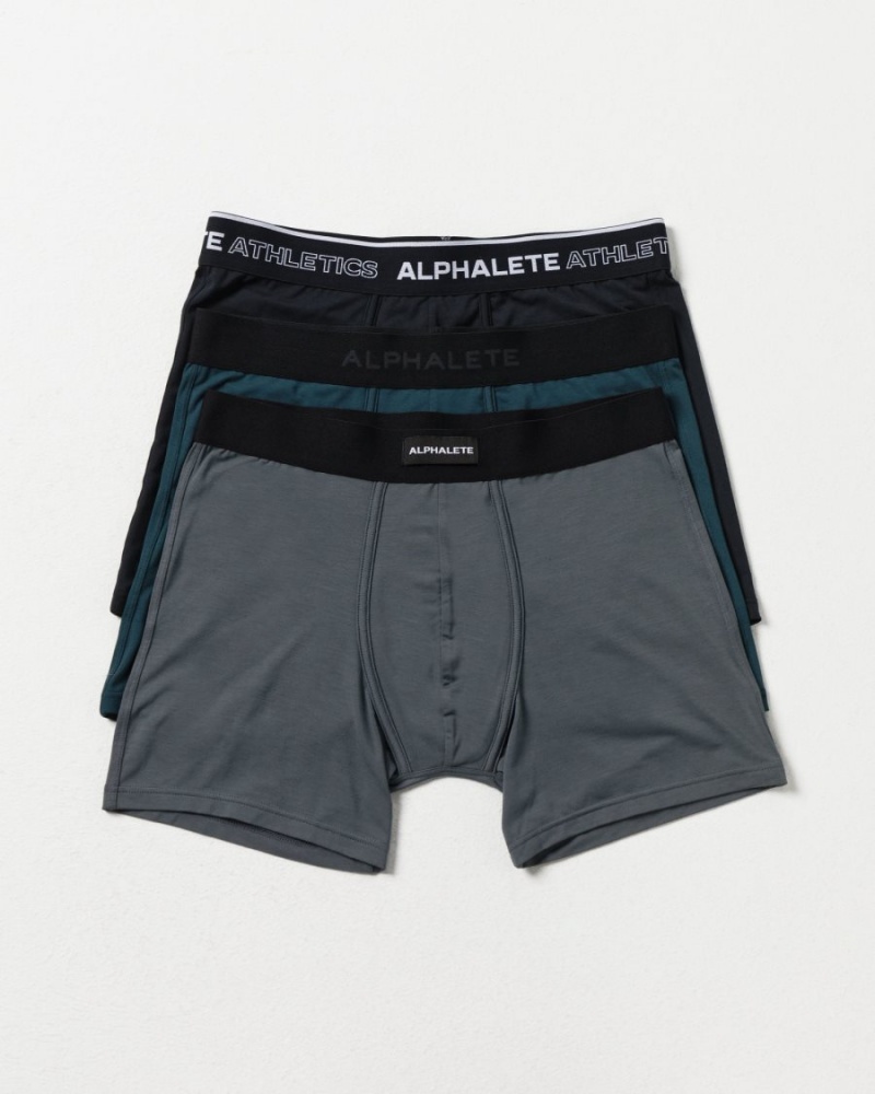 Ropa Interior Alphalete Classic Boxer Brief 3pk Hombre Negras | ZGDCXP-905