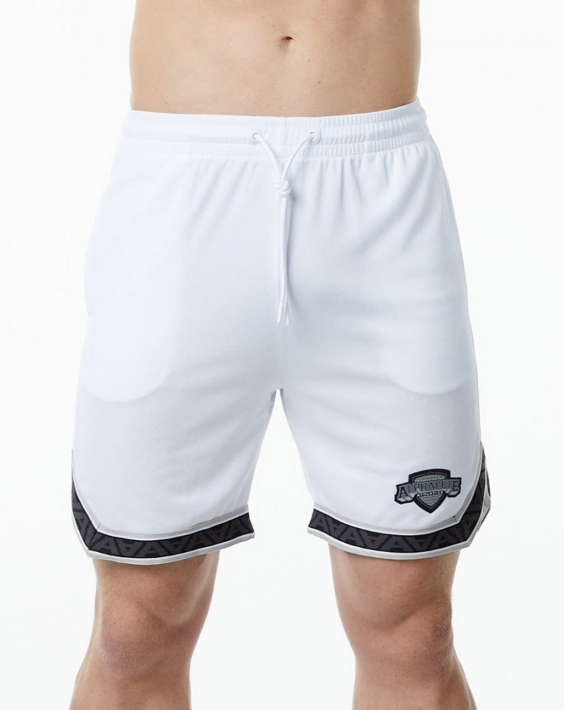 Short Alphalete Varsity Basketball Corta 9" Hombre Blancas | GPKMDZ-018