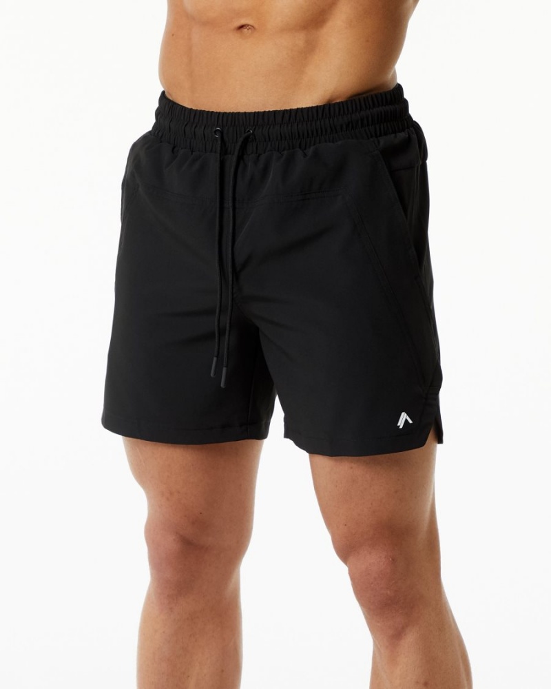 Shorts De Playa Alphalete Swim Trunk 5.5" Hombre Negras | EZCJGR-259