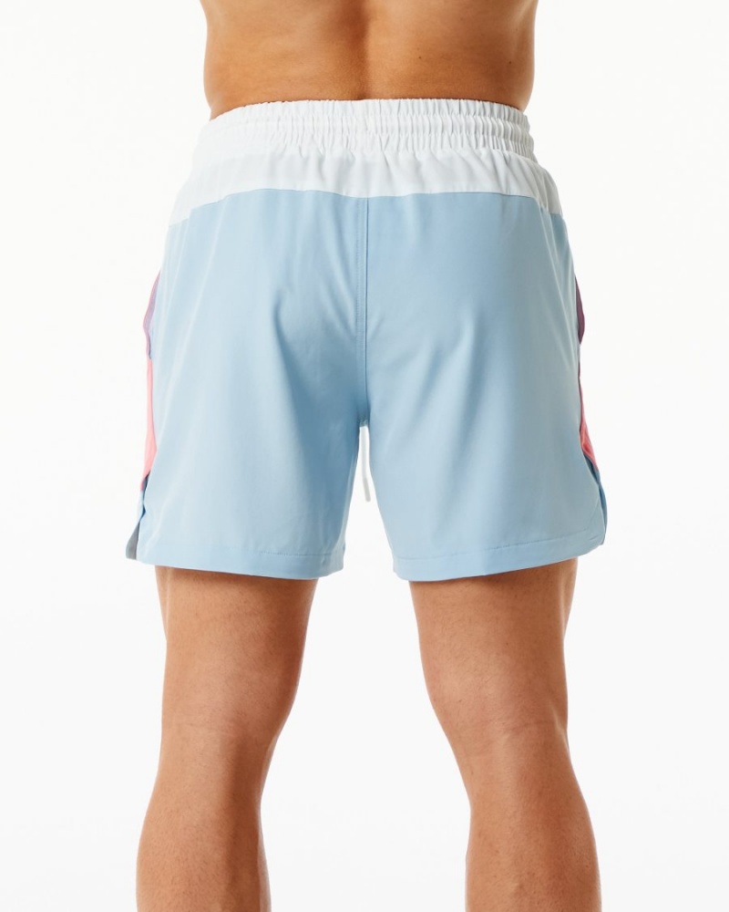 Shorts De Playa Alphalete Swim Trunk 5.5" Hombre Coral Azules Claro | NMFQSG-582