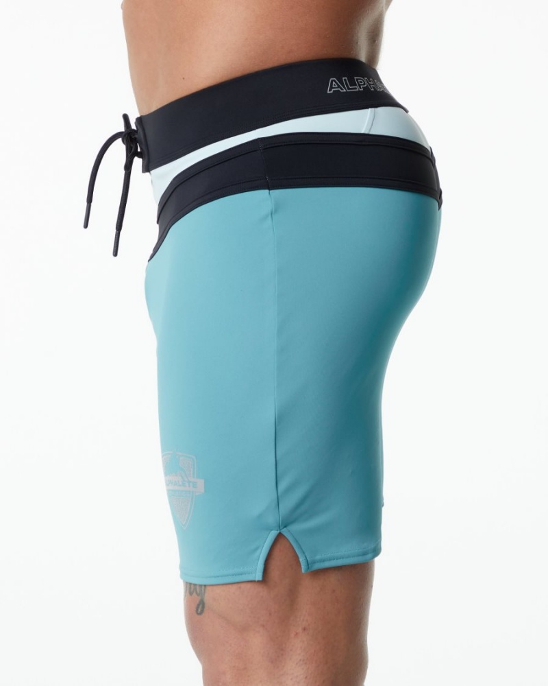 Shorts De Playa Alphalete Trident Competición Corta Hombre Teal | SREKGP-860