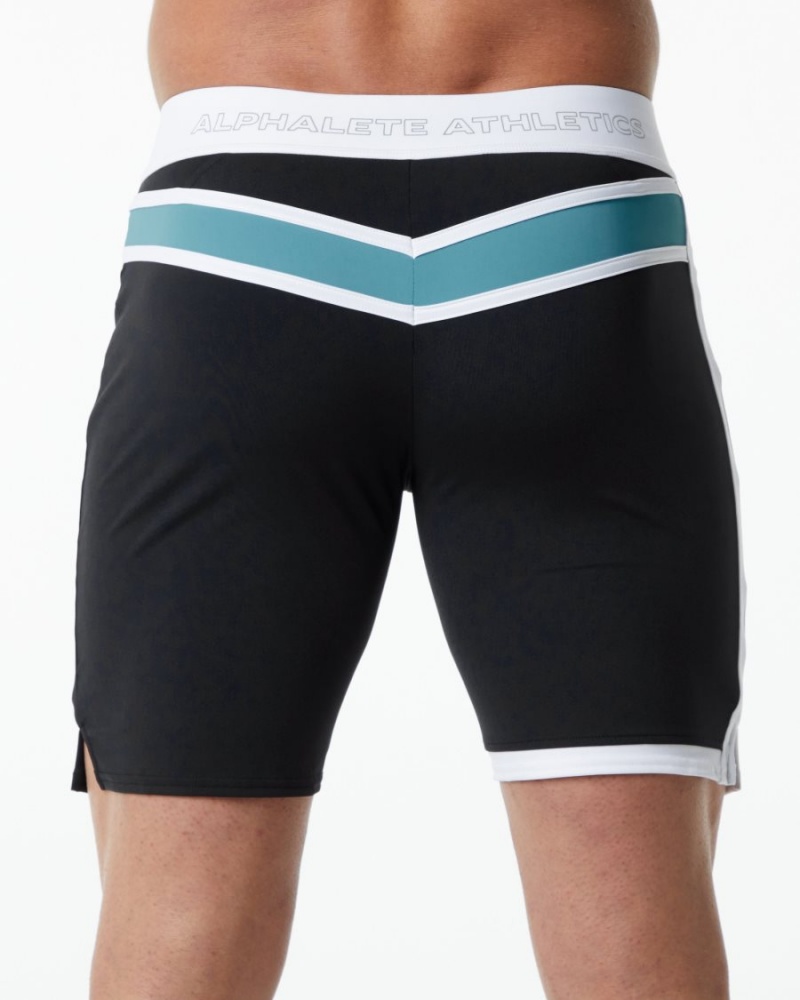 Shorts De Playa Alphalete Trident Competición Corta Hombre Negras | YXPEQK-639