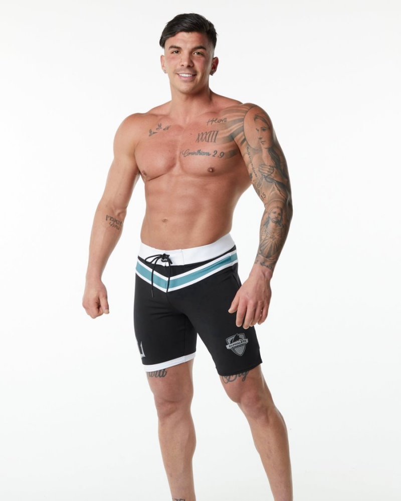 Shorts De Playa Alphalete Trident Competición Corta Hombre Negras | YXPEQK-639